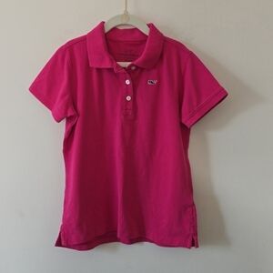 Vineyard Vines Girls Short Sleeve Polo Pink Medium 8-10 yrs